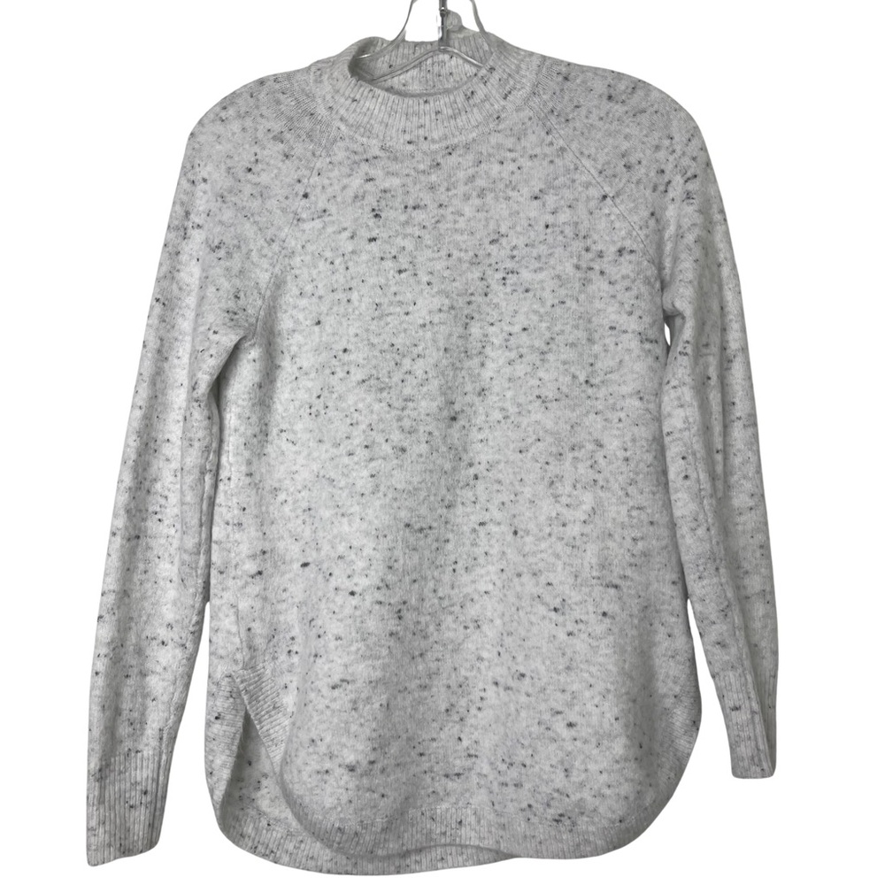 LOFT Soft Knit Sweater Grey White Womens Size XS